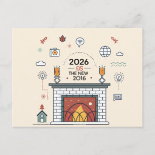 2026 Ist Die Neue 2016 Digitale Kultur Vektor Feiertagspostkarte