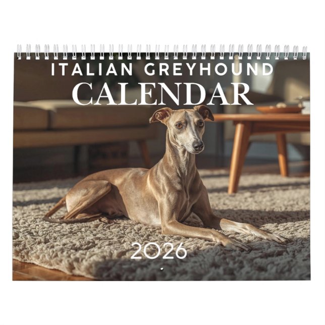 2026 Italian Greyhound Wall Calendar  Kalender (Titelbild)