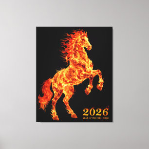 2026 Jahr des Feuerpferdes Leinwanddruck