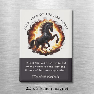 2026 Jahr des Feuerpferds Motivationszitat Magnet