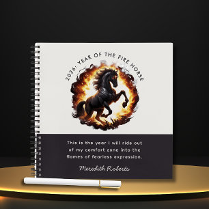 2026 Jahr des Feuerpferds Motivationszitat Notizbuch