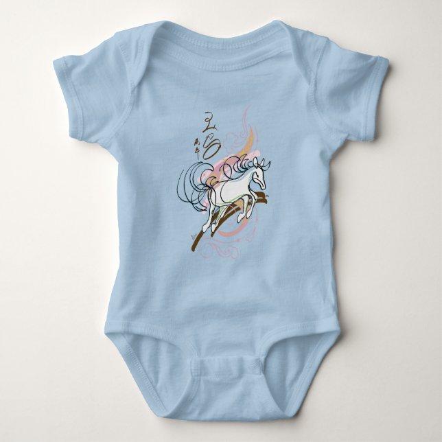 2026 Jahr des Pferdes Baby Strampler (Vorderseite)
