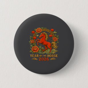 2026 Jahr des Pferdes Chinesisches Zodiak Chinesis Button