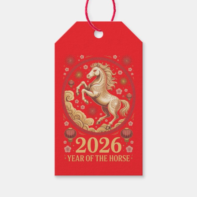 2026 Jahr des Pferdes Geschenkanhänger (Vorderseite)