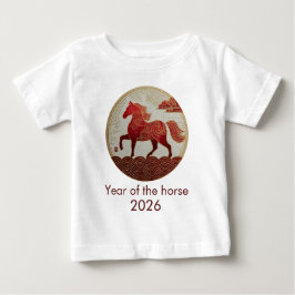 2026 Jahr des Pferdes – Mondneujahrs-Kunst Baby T-shirt