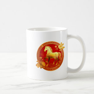 2026 Jahr des Pferdes Rotes Chinesisches Neujahr L Kaffeetasse