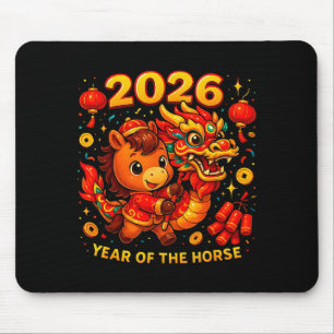 2026 Jahr des Pferdes Süße Lunar Neujahr Kunst Mousepad