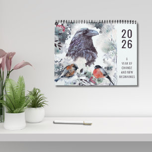 2026 Jahr des Wandels Florales Motivational  Kalender
