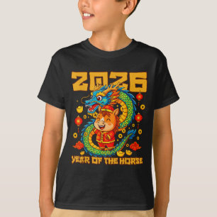 2026 Jahr Pferd Drache Frohes Chinesisches Neujahr T-Shirt