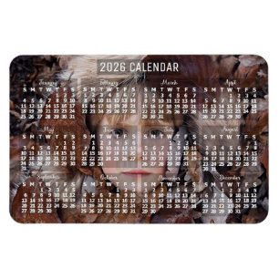 2026 Jahres-Monats-Kalender Weiß Foto hinzufügen Magnet