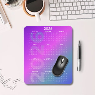 2026 Jahreskalender Farbverlauf Hintergrund Vertik Mousepad