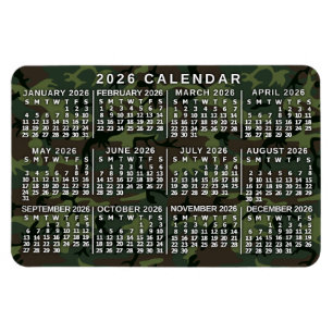 2026 Jahresmonatskalender Tarnung Camo Grün Magnet