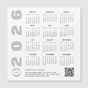 2026 Kalendar QR Code Firmenlogos Magnetkarte