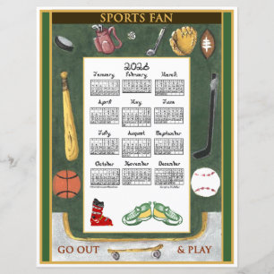 2026 Kalender 2026 Kalender Sportfan Fabric Schrif