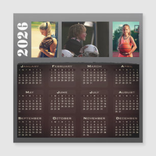 2026 Kalender 3 Fotocollage Magnet-Karte Magnetkarte