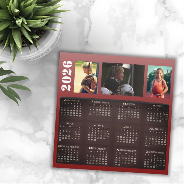 2026 Kalender 3 Fotocollage Magnet-Karte Magnetkarte (Von Creator hochgeladen)