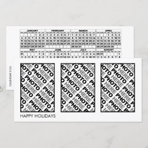 2026 Kalender 3 Fotos Karte hinzufügen