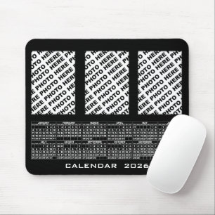2026 Kalender 3 Vertikale Fotos hinzufügen Mousepa Mousepad