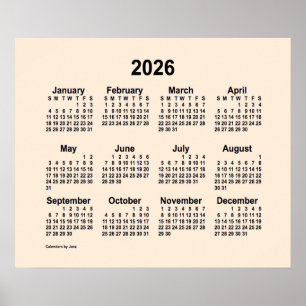 2026 Kalender Antique White von Janz Print Poster