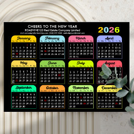 2026 Kalender Corporate Moderne Black Magnetic Car Magnetkarte