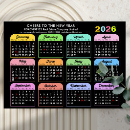 2026 Kalender Corporate Moderne Black Magnetic Car Magnetkarte