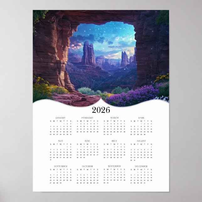 2026 Kalender der Himmelslandschaft Poster (Vorne)