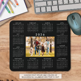 2026 Kalender Eins Foto Personalisierte benutzerde Mousepad