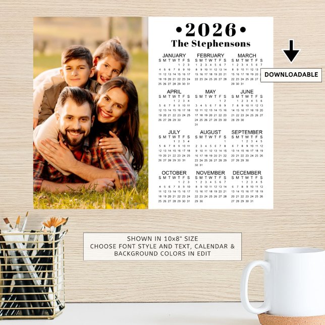 2026 Kalender Eins Foto Personalisiertes Poster (Von Creator hochgeladen)