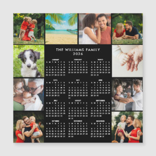 2026 Kalender Familie 10 Foto Collage Magnet