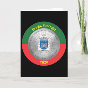 2026 Kalender Fans Silber Stadtwappen Braga Portug Karte
