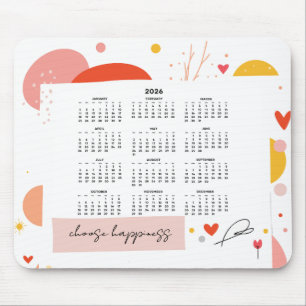 2026 Kalender Farbiger Motivationsmauspad Mousepad
