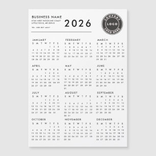 2026 Kalender-Firmenlogo Benutzerdefiniertes Magne Magnetkarte