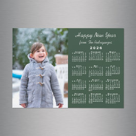 2026 Kalender Foto Glück Neues Jahr Grün Magnet