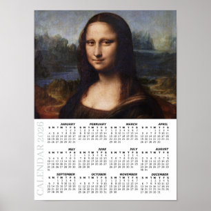 2026 Kalender, groß, Mona Lisa/ Leonardo da Vinci Poster