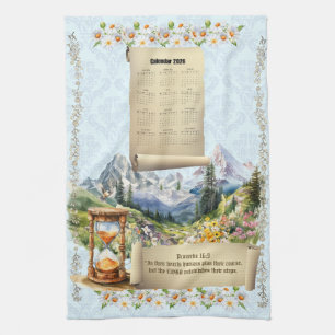 2026 Kalender Handtuch Alpen Berge Sprüche