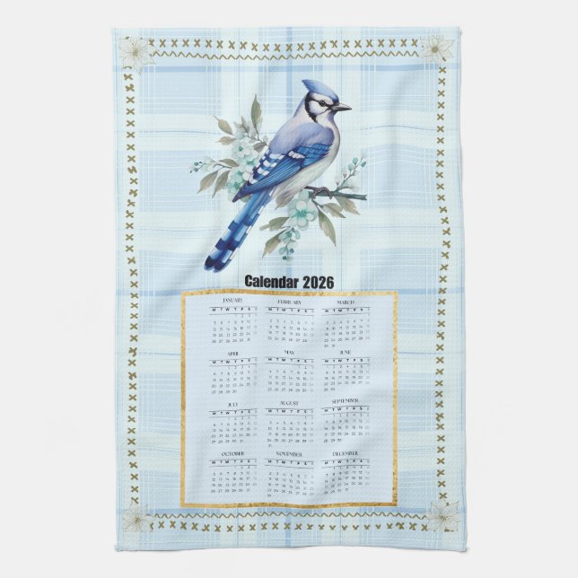2026 Kalender Handtuch Bluejay 2 (Vertikal)