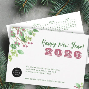 2026 Kalender Ihr Logo Business Neujahr Urlaub Feiertagskarte