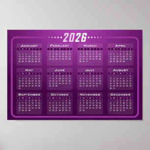 2026 Kalender Lila Poster