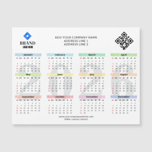 2026 Kalender Logo QR Code Moderne Geschäftswerbun Magnetkarte