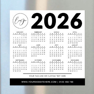 2026 Kalender Minimalistisch Modern Simple Custom  Magnetkarte