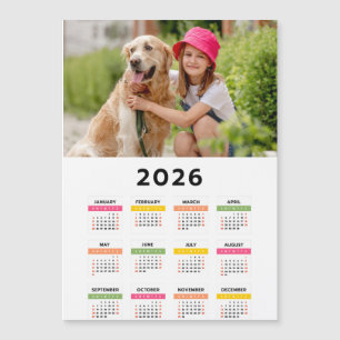 2026 Kalender mit Foto - Jahresansicht Magnetkarte