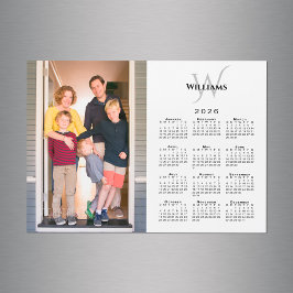 2026 Kalender mit individuellem Foto, Monogramm un Magnetkarte