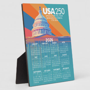2026 Kalender mit USA 250 Capital Dome Amerika Fotoplatte