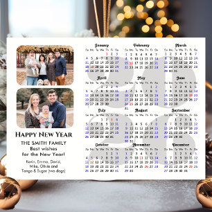 2026 Kalender Modernes Foto Schwarzer Familie Mini Feiertagskarte