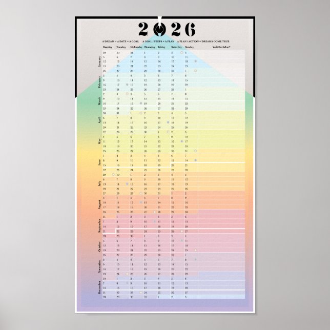 2026 Kalender - Mondplaner Poster (Vorne)
