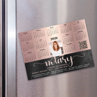 2026 Kalender Notary Black Pink QR Code Magnet
