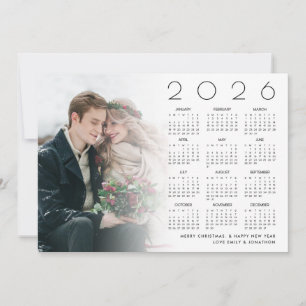 2026 Kalender Paar Foto Overlay Frohe Weihnachten