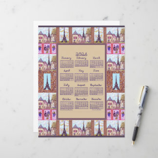 2026 Kalender Paris Eiffelturm Pointillismus Kunst
