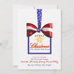 2026 Kalender Patriotische Weihnachts Amerika Flag Feiertagskarte