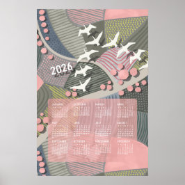 2026 Kalender Poster Gänse Landschaft